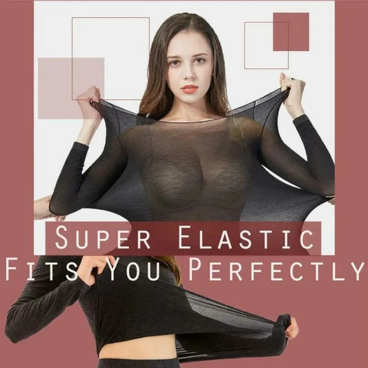 🔥HOT SALE 49% OFF - 2024 New Self-heating Thermal Clothing] Ultra Thin Thermal Underwear Shirt for Women